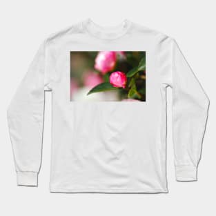 Pink Camellia Bud Long Sleeve T-Shirt